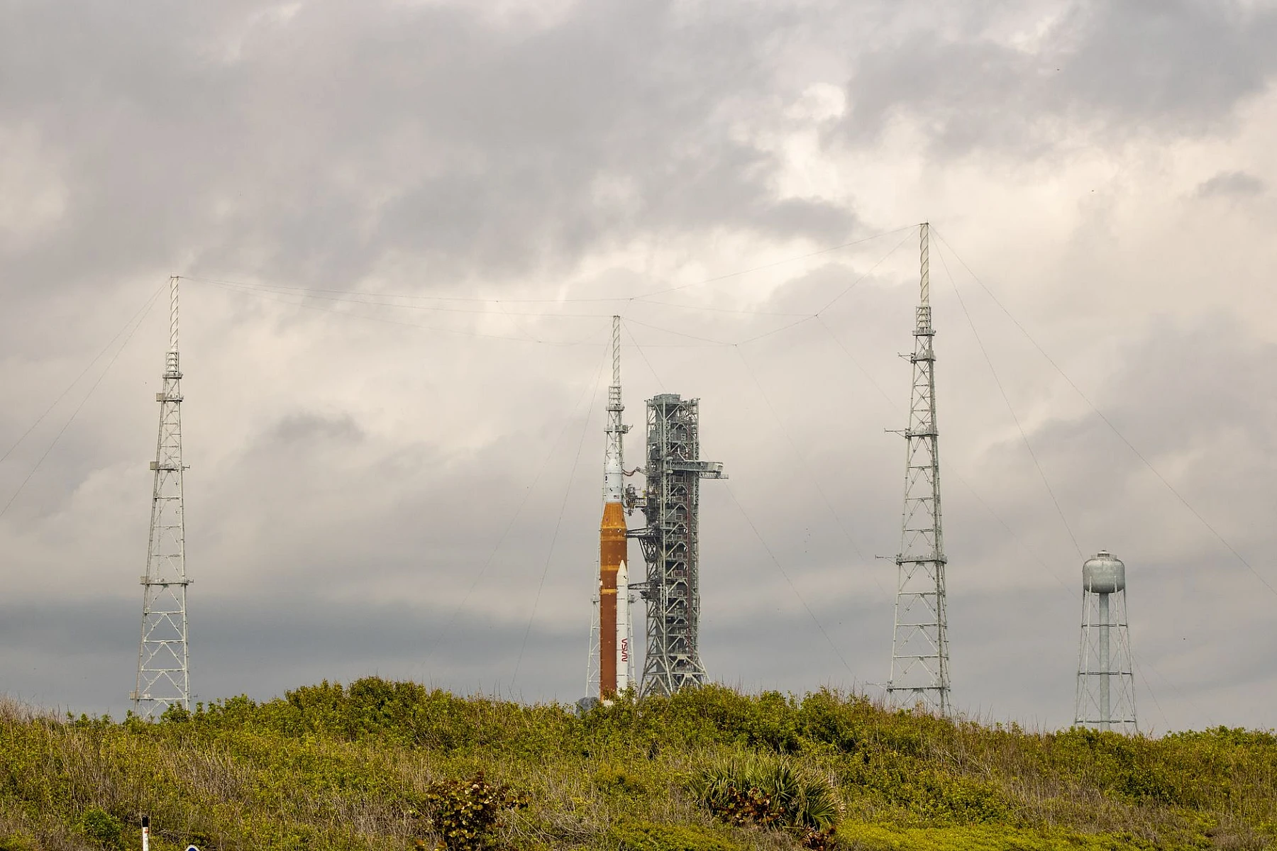 A rocket on the launch pad on Florida's Space Coast.