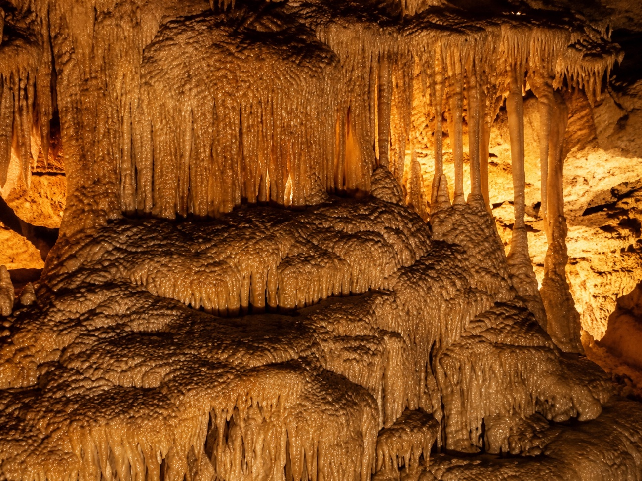 Back then, 1991: dripstone formations deep inside Mammoth Cave