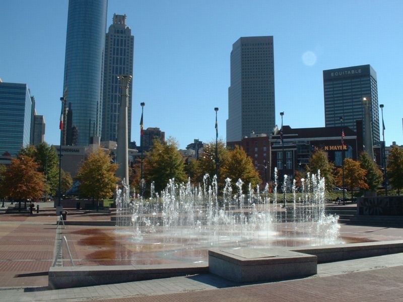 2001, Atlanta, looking out over downtown from Olympic Park