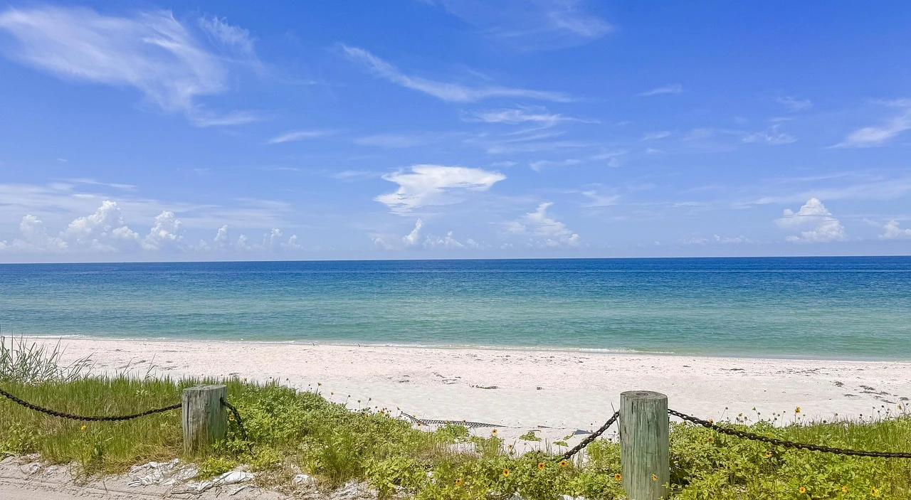 The white quartz sand of Siesta Key near Sarasota.