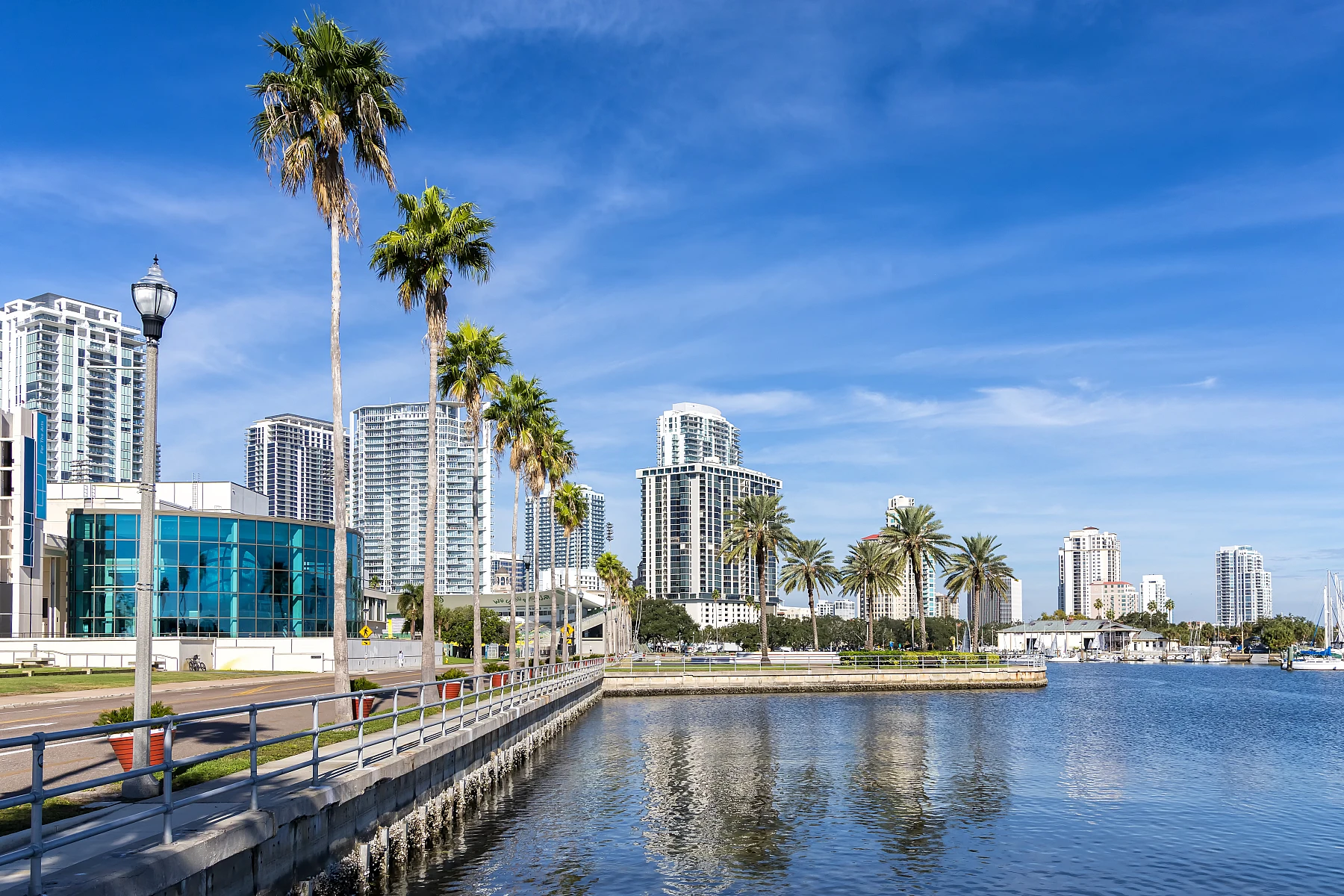 The waterfront of St. Petersburg on the Gulf Coast.
