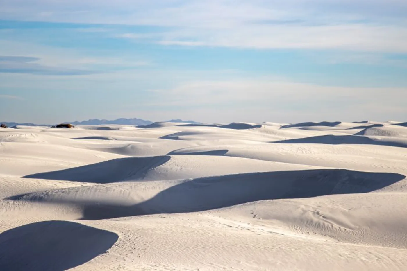 The blinding white gypsum dune field of White Sands.